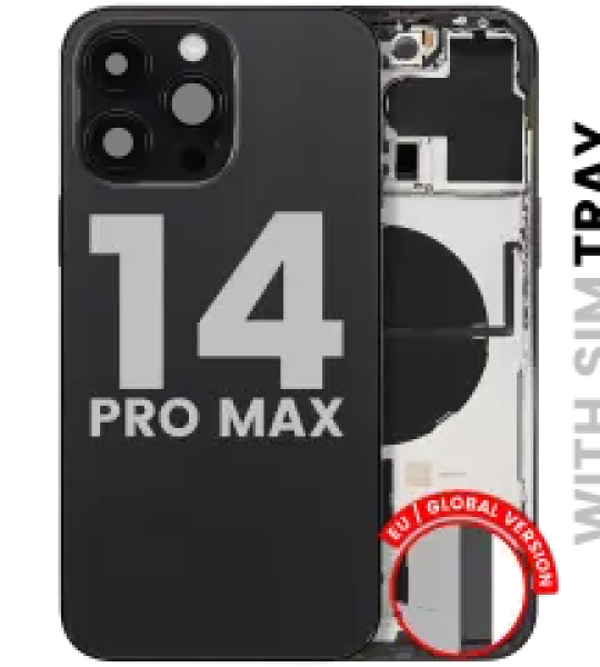 Apple iPhone 14 Pro Max Housing with Small Parts (No Charger Flex) - Space Black Pulled C