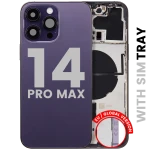 Apple iPhone 14 Pro Max Housing with Small Parts (No Charger Flex) - Deep Purple Pulled C