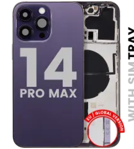 Apple iPhone 14 Pro Max Housing with Small Parts (No Charger Flex) - Deep Purple Pulled C