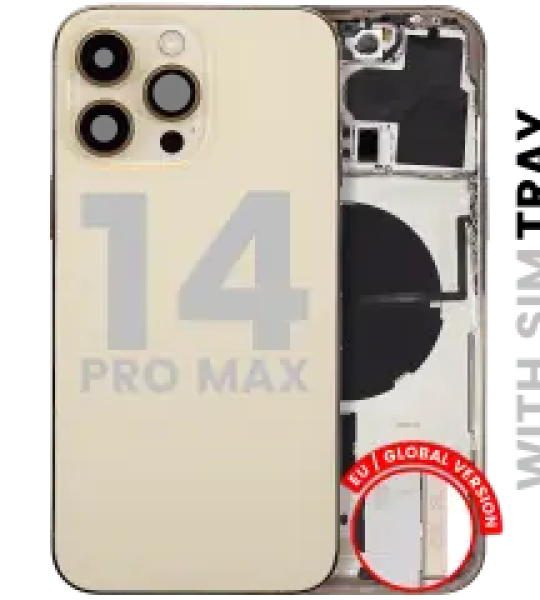 Apple iPhone 14 Pro Max Housing with Small Parts (No Charger Flex) - Gold Pulled A