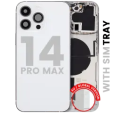 Apple iPhone 14 Pro Max Housing with Small Parts (No Charger Flex) - Silver Pulled B