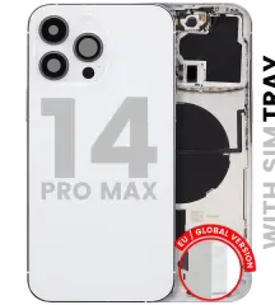 Apple iPhone 14 Pro Max Housing with Small Parts (No Charger Flex) - Silver Pulled B