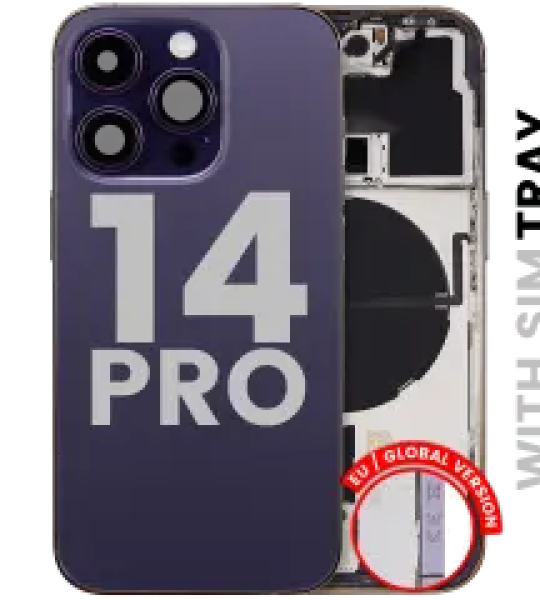 Apple iPhone 14 Pro Housing with Small Parts (No Charger Flex) - Deep Purple Pulled C