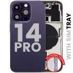 Apple iPhone 14 Pro Housing with Small Parts (No Charger Flex) - Deep Purple Pulled C