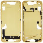 Apple iPhone 14 Middle Frame with Small Parts (No Charger Flex) - Yellow Pulled A