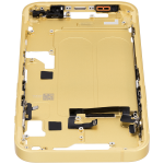 Apple iPhone 14 Middle Frame with Small Parts (No Charger Flex) - Yellow Pulled A
