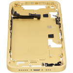 Apple iPhone 14 Middle Frame with Small Parts (No Charger Flex) - Yellow Pulled A