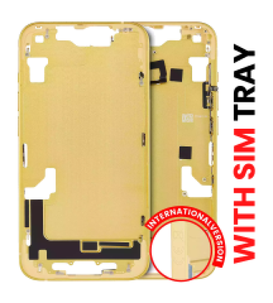Apple iPhone 14 Middle Frame with Small Parts - Yellow AM Plus