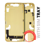Apple iPhone 14 Middle Frame with Small Parts (No Charger Flex) - Yellow Pulled A