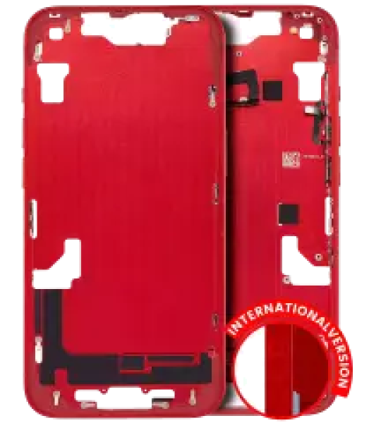 Apple iPhone 14 Middle Frame with Small Parts (No Charger Flex) - Red AM Plus