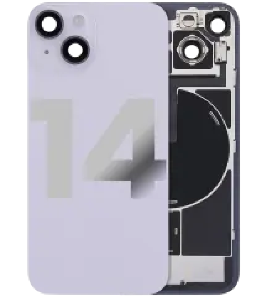 Apple iPhone 14 Back Cover with Magnet Bazel incl NFC and Flash Flex - Purple Pulled B