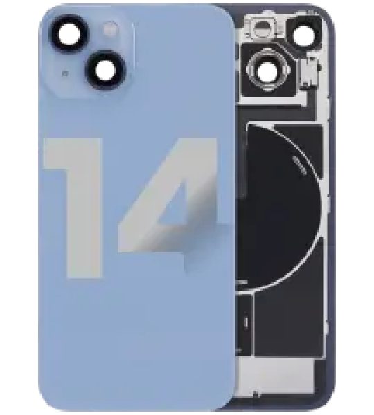 Apple iPhone 14 Back Cover with Magnet Bazel incl NFC and Flash Flex - Blue Pulled B