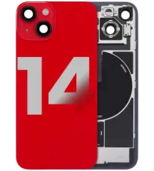 Apple iPhone 14 Back Cover with Magnet Bazel incl NFC and Flash Flex - Red Pulled B