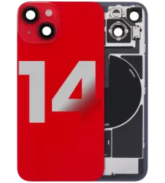 Apple iPhone 14 Back Cover with Magnet Bazel incl NFC and Flash Flex - Red Pulled C