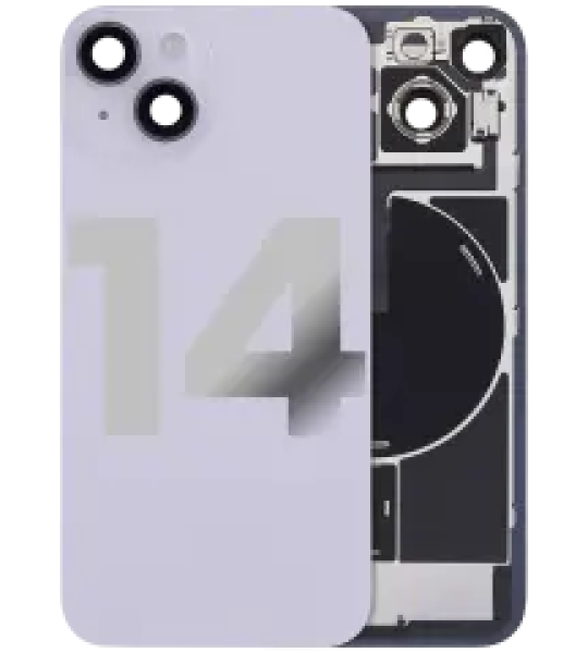 Apple iPhone 14 Back Cover with Magnet Bazel incl NFC and Flash Flex - Purple Pulled C