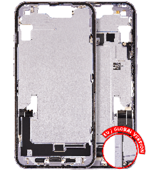 Apple iPhone 14 Middle Frame with Small Parts - Purple Pulled A