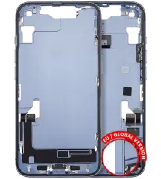 Apple iPhone 14 Middle Frame with Small Parts - Blue Pulled B