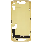 Apple iPhone 14 Middle Frame with Small Parts (No Charger Flex) - Yellow Pulled B