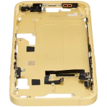 Apple iPhone 14 Middle Frame with Small Parts (No Charger Flex) - Yellow Pulled B