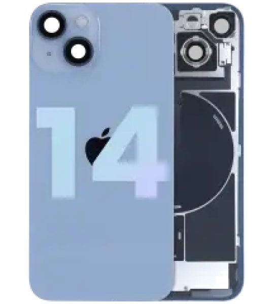 Apple iPhone 14 Back Cover with Magnet Bazel incl NFC and Flash Flex - Blue Service Pack
