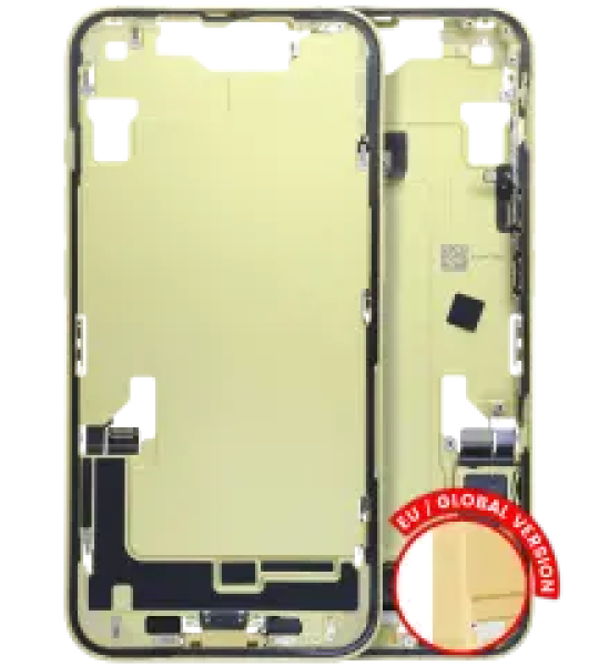 Apple iPhone 14 Middle Frame with Small Parts - Yellow Pulled C