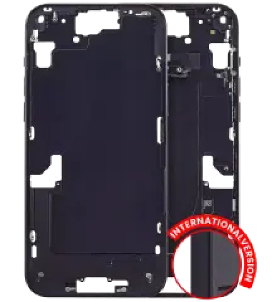 Apple iPhone 15 Plus Middle Frame with Small Parts (No Charger Flex) - Black AM Plus