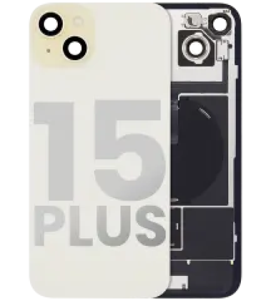 Apple iPhone 15 Plus Back Cover with Magnet Bazel incl NFC and Flash Flex - Yellow Pulled A
