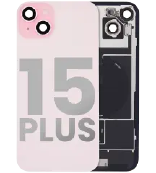 Apple iPhone 15 Plus Back Cover with Magnet Bazel incl NFC and Flash Flex - Pink Pulled A