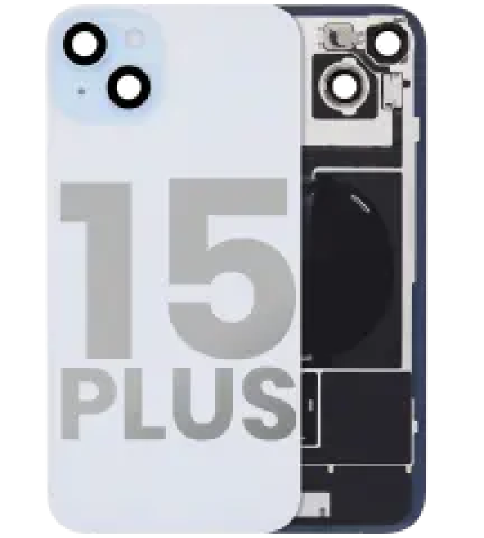 Apple iPhone 15 Plus Back Cover with Magnet Bazel incl NFC and Flash Flex - Blue Pulled A