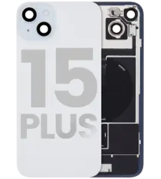 Apple iPhone 15 Plus Back Cover with Magnet Bazel incl NFC and Flash Flex - Blue Pulled C