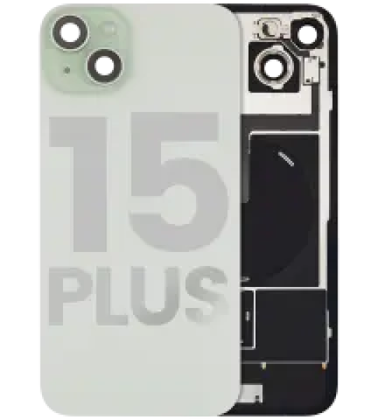 Apple iPhone 15 Plus Back Cover with Magnet Bazel incl NFC and Flash Flex - Green Pulled B