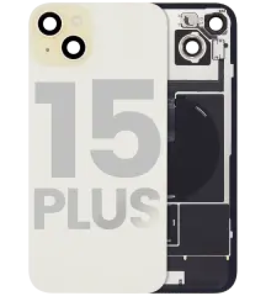 Apple iPhone 15 Plus Back Cover with Magnet Bazel incl NFC and Flash Flex - Yellow Pulled C