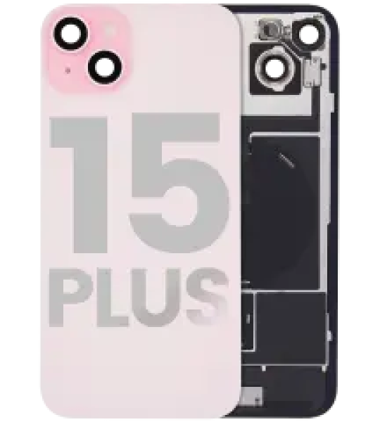 Apple iPhone 15 Plus Back Cover with Magnet Bazel incl NFC and Flash Flex - Pink Pulled C