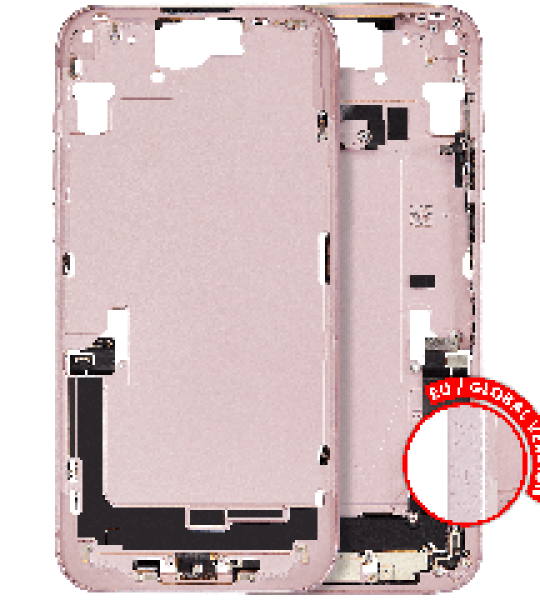 Apple iPhone 15 Plus Middle Frame with Small Parts - Pink Pulled B