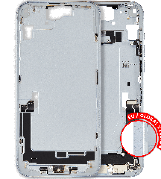 Apple iPhone 15 Plus Middle Frame with Small Parts - Blue Pulled C