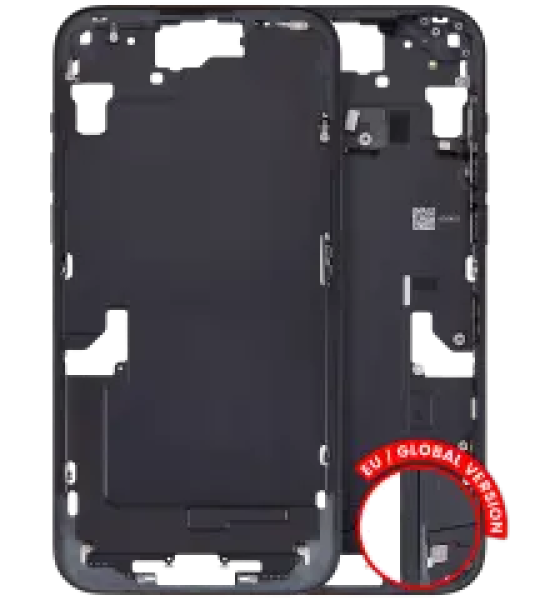 Apple iPhone 15 Plus Middle Frame with Small Parts (No Charger Flex) - Black Pulled B