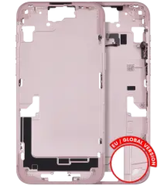 Apple iPhone 15 Plus Middle Frame with Small Parts (No Charger Flex) - Pink Pulled A