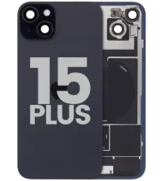 Apple iPhone 15 Plus Back Cover with Magnet Bazel incl NFC and Flash Flex - Black Pulled A
