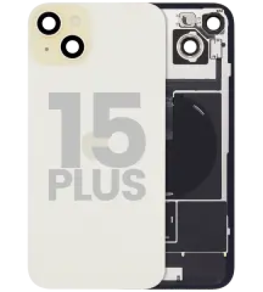 Apple iPhone 15 Plus Back Cover with Magnet Bazel incl NFC and Flash Flex - Yellow Pulled A