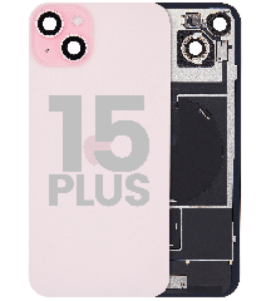 Apple iPhone 15 Plus Back Cover with Magnet Bazel incl NFC and Flash Flex - Pink Pulled A