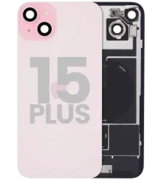 Apple iPhone 15 Plus Back Cover with Magnet Bazel incl NFC and Flash Flex - Pink Pulled B