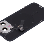 Apple iPhone 15 Pro Max Back Cover with Magnet Bazel incl NFC and Flash Flex - Black Titanium Pulled A