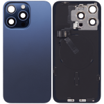 Apple iPhone 15 Pro Max Back Cover with Magnet Bazel incl NFC and Flash Flex - Blue Titanium Pulled A