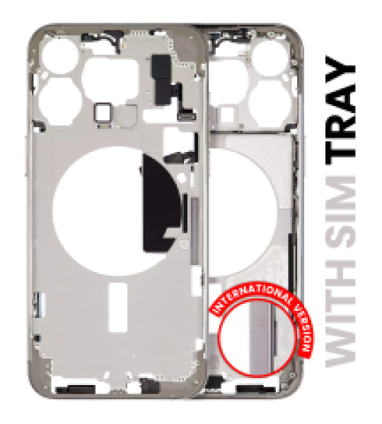 Apple iPhone 15 Pro Max Middle Frame with Small Parts (No Charger Flex) - Natural Titanium Pulled A