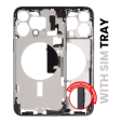 Apple iPhone 15 Pro Max Middle Frame with Small Parts (No Charger Flex) - Black Titanium Pulled A