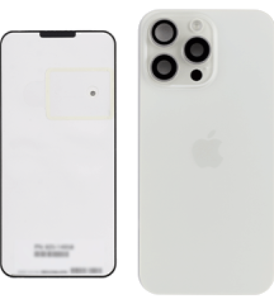 Apple iPhone 15 Pro Max Back Cover with Magnet Bazel incl NFC and Flash Flex - White Titanium Service Pack