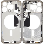Apple iPhone 15 Pro Max Middle Frame with Small Parts (No Charger Flex) - Natural Titanium Pulled B
