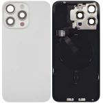 Apple iPhone 15 Pro Max Back Cover with Magnet Bazel incl NFC and Flash Flex - White Titanium Pulled B