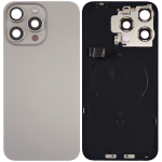 Apple iPhone 15 Pro Max Back Cover with Magnet Bazel incl NFC and Flash Flex - Natural Titanium Pulled B