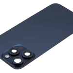 Apple iPhone 15 Pro Max Back Cover with Magnet Bazel incl NFC and Flash Flex - Blue Titanium Pulled B